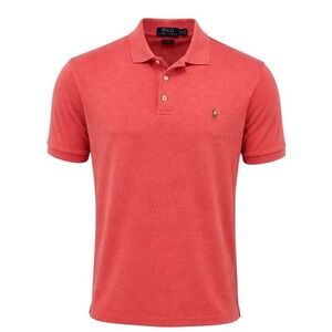 Polo Ralph Lauren Men XXL Classic Fit Coral Pink Heather Short Sleeve Polo Shirt